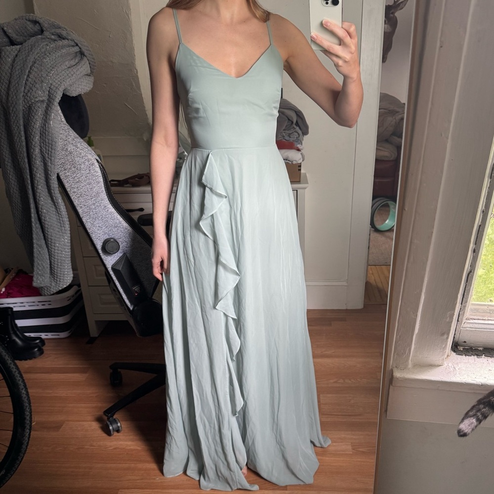 Birdy Grey Sage Chiffon Theresa Bridesmaid Formal Dress